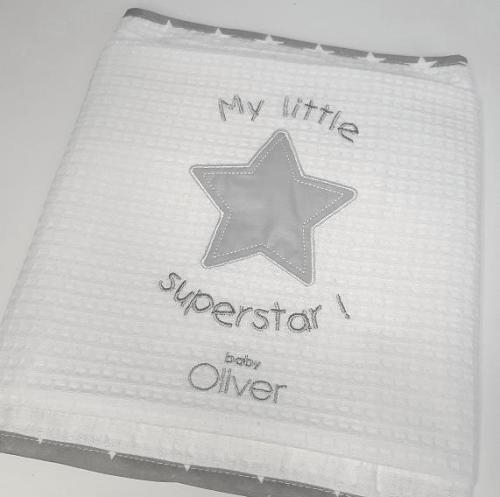 Κουβέρτα πικέ αγκαλιάς MY LITTLE SUPERSTAR 301 (80X100), BABY OLIVER