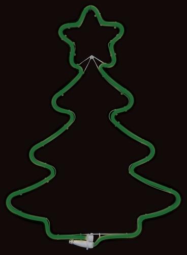 Led Σταθερό Φωτιζόμενο Δέντρο Με Φωτοσωλήνα Πράσινο Φωτισμό 44 x 58(h)cm ,Ip44