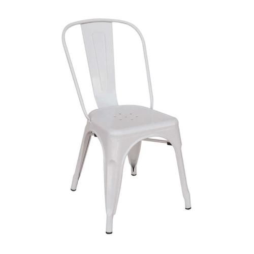 Καρέκλα μεταλλική (51.5Χ45Χ84) TEXAS WHITE, ZITA PLUS