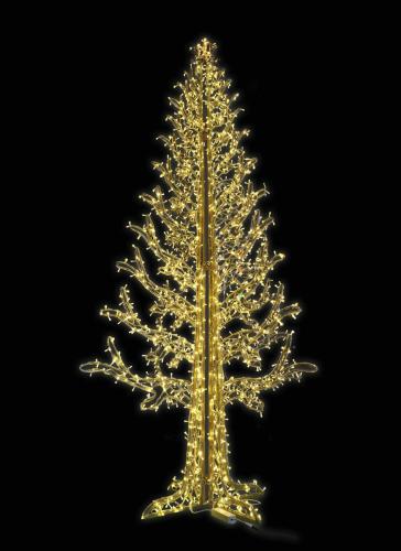 Led Flash Χριστουγεννιάτικο Δέντρο Με Θερμό Φωτισμό Με 640 Led Ip44, 120 x 240(h)cm
