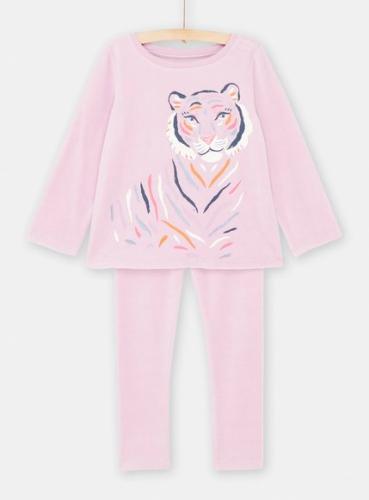 Παιδικές Μακρυμάνικες Πιτζάμες για Κορίτσια Pink Velvet Lion - ΜΩΒ
