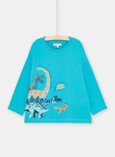Παιδική Μακρυμάνικη Μπλούζα για Αγόρια Ανοιχτό Μπλε Dinosaurs - ΜΠΛΕ