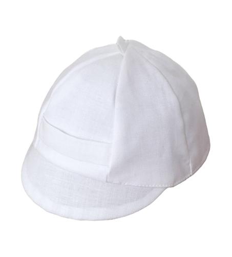 NstNastasia Βαπτιστικό Kαπέλο Τζόκεϊ Λευκό Λινό 3949