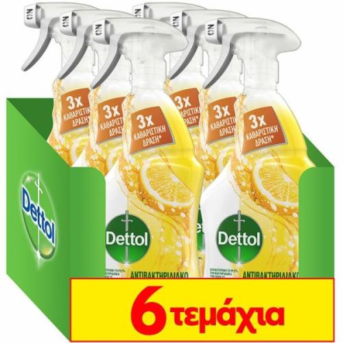Dettol Spray Αντιβακτηριδιακό Lemon & Lime 6x500ml