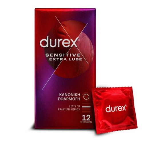Durex Προφυλακτικά Sensitive Extra Lube 12τεμ