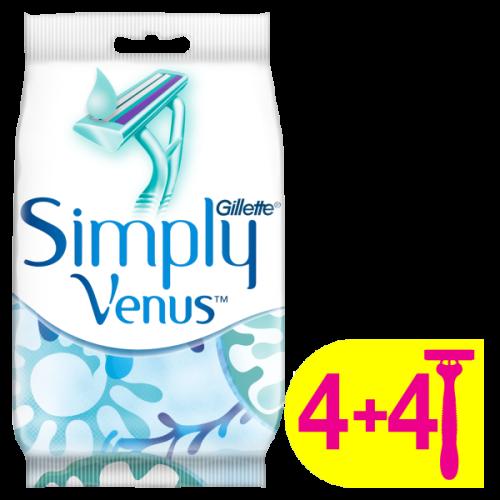 Gillette Venus Simply Γυναικεία Ξυραφάκια Μίας Χρήσης (4+4τεμ. Δώρο)
