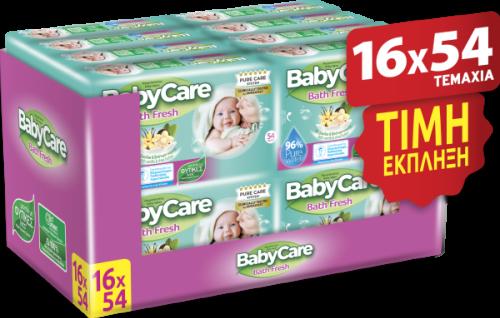 Μωρομάντηλα BabyCare Bath Fresh Super Value Box 864 τεμ (16x54τμχ)