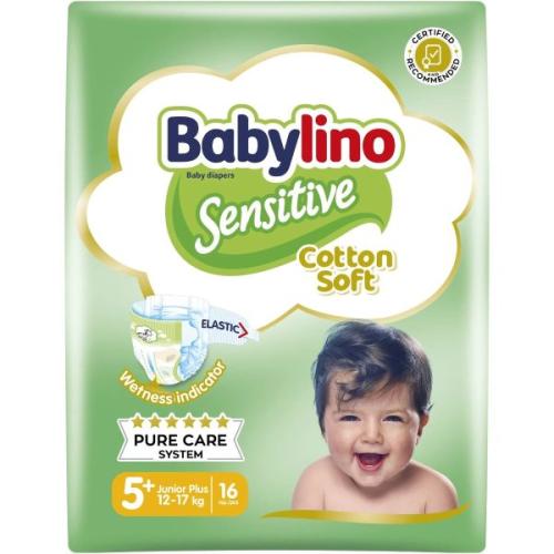 Πάνες Babylino Sensitive Cotton Soft Carry Pack No5+ (12-17Kg) 16τεμ