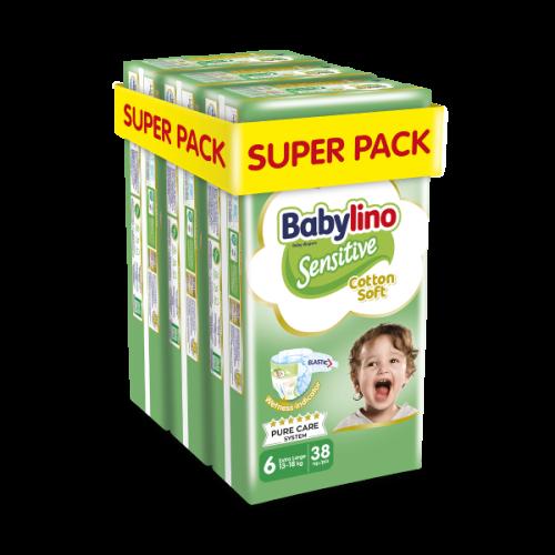 Πάνες Babylino Sensitive Cotton Soft Super Pack No6 (13-18Kg) 114τεμ (3*38τεμ)