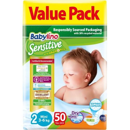 Πάνες Babylino Sensitive Value Pack No2 (3-6Kg) 50τεμ