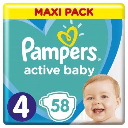 Πάνες Pampers Active Baby Maxi Pack Νο4 (9-14kg) 58τεμ