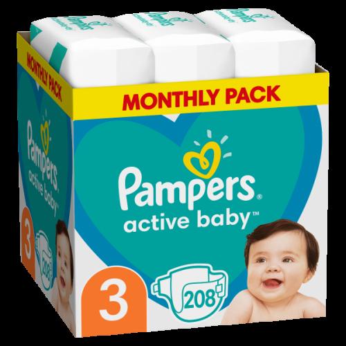 Πάνες Pampers Active Baby Monthly Box Νο3 (6-10kg) 208τεμ
