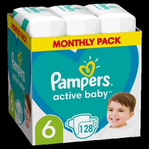 Πάνες Pampers Active Baby Monthly Box Νο6 (13-18kg) 128τεμ