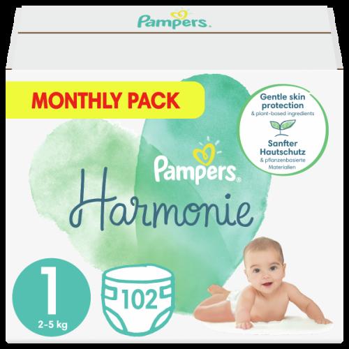 Πάνες Pampers Harmonie Monthly Pack Νο1 (2-5kg) 102τεμ