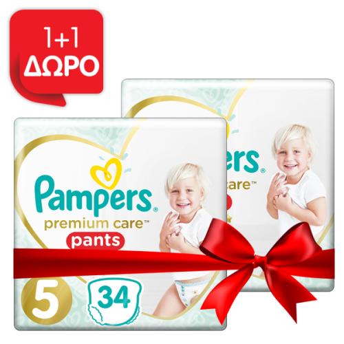 Πάνες Pampers Premium Care Pants Jumbo Pack Νo5 (12-17kg) 34τεμ