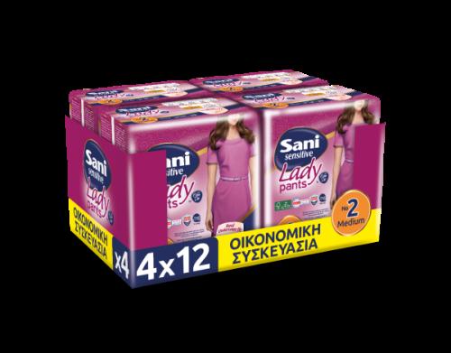 Sani Lady Discreet Pants No2 Μedium Οικονομική Συσκευασία 4x12 (48τεμ)