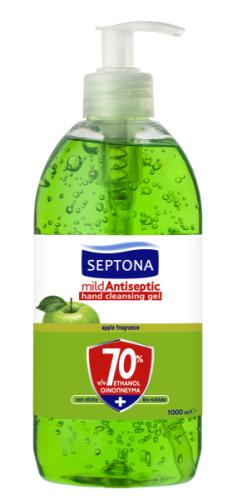 Septona Αντισηπτική Λοσιόν Με Αιθυλική Αλκοόλη 70% Και Άρωμα Πράσινο Μήλο 1000ml