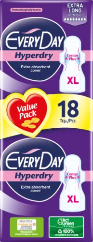 Σερβιέτες Everyday Hyperdry EXTRA LONG Ultra Plus Value Pack 18 τεμ.