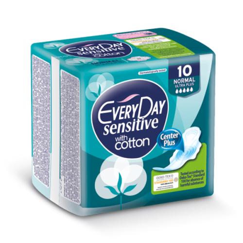 Σερβιέτες EveryDay Sensitive Cotton NORMAL Ultra Plus 10τμχ