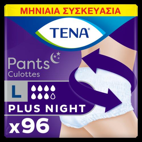 Tena Pants Plus Night Large Μηνιαία Συσκευασία (100-135cm) 96τεμ