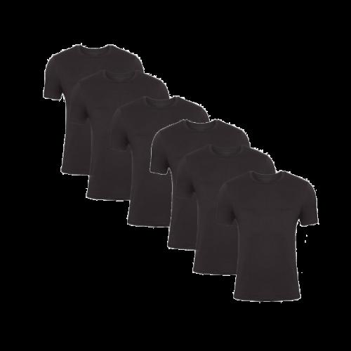 Ανδρικές βαμβακερές κοντομάνικες φανέλες σε μαύρο χρώμα 6 τεμάχια