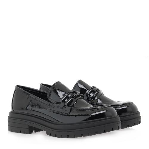 Exe Γυναικεία Παπούτσια LOAFERS Μοκασίνια 700-876 Μαύρο Βερνί Μαύρο R1700876274F
