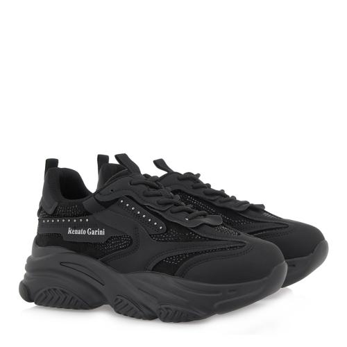 Renato Garini Γυναικεία Παπούτσια Sneakers 02R-018 Μαύρο Μαύρο Στράς R103R0182B52