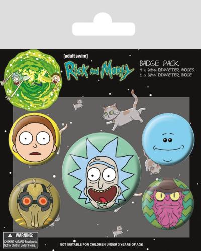 Σετ Κονκάρδες Rick And Morty Heads Badge Pack 5τεμ. BP80615