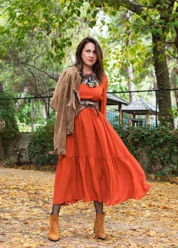 blogger bohemian luxe φόρεμα Fuego σε tabac εκάϊ