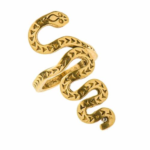 boho χειροποίητο δαχτυλίδι antique snake gold