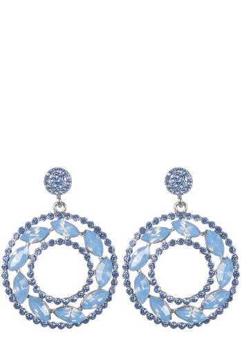 κυκλικά σκουλαρίκια crystals Irene blue
