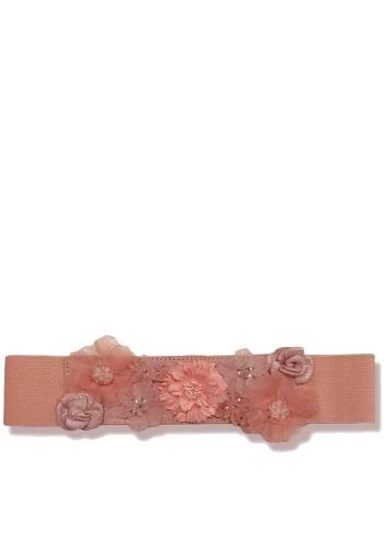light pink 3d flowers elastic belt