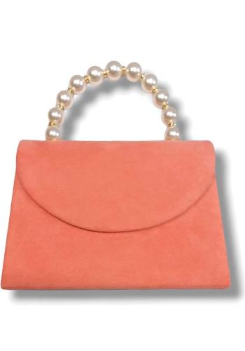 pearl suede τσαντάκι Joss coral