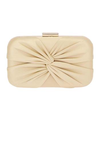 vintage βραδινό τσαντάκι clutch Βow champagne