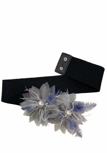 vintage silver 3d flowers belt