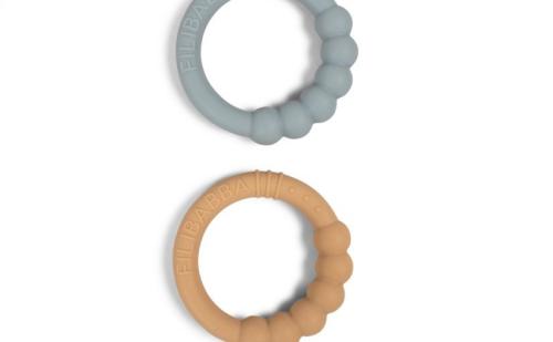 Filibabba Silicone Teether Ring 2 Pack – Silt Green