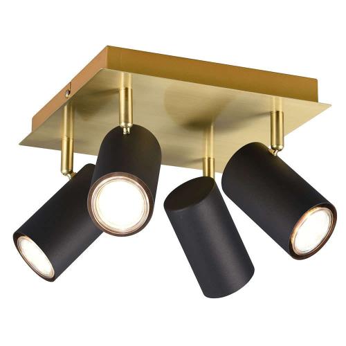 Φωτιστικό Οροφής - Σποτ Marley 802430480 24x24x15cm 4xGU10 35W Black-Gold Trio Lighting