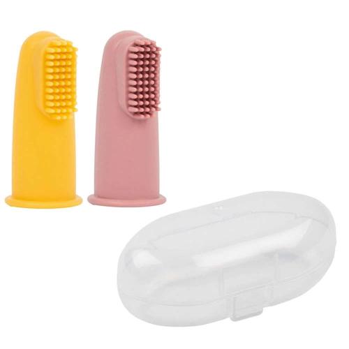 Οδοντόβουρτσες Βρεφικές (Σετ 2Τμχ.) Ν876681 3x12,5x16cm Σιλικόνη Pink-Yellow Nattou