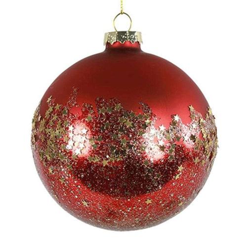 Χριστουγεννιάτικη Μπάλα Με Glitter 013.789244 Φ8cm Red-Gold