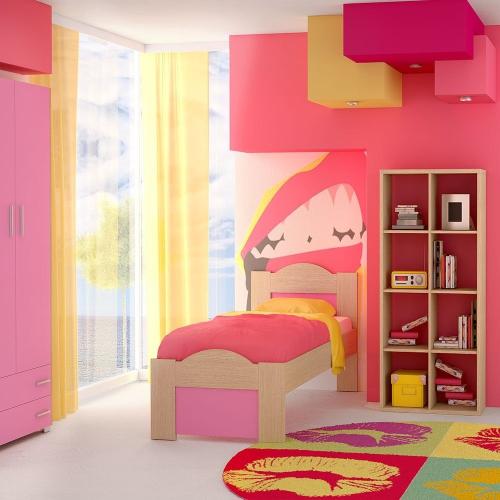 Κρεβάτι Παιδικό Νο. 47 Wave 90x190 Oak-Pink