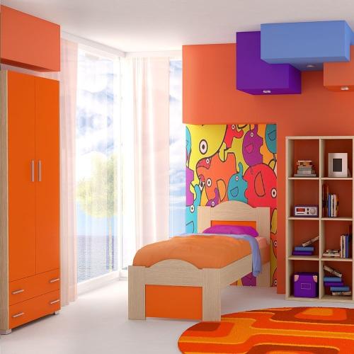 Κρεβάτι Παιδικό Νο. 48 Wave 110x190 Oak-Orange