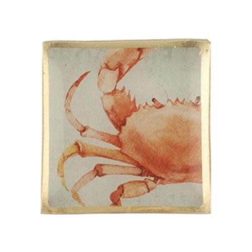 Διακοσμητική Πιατέλα Crab 02.1073501 10x10cm Γυάλινη Multi