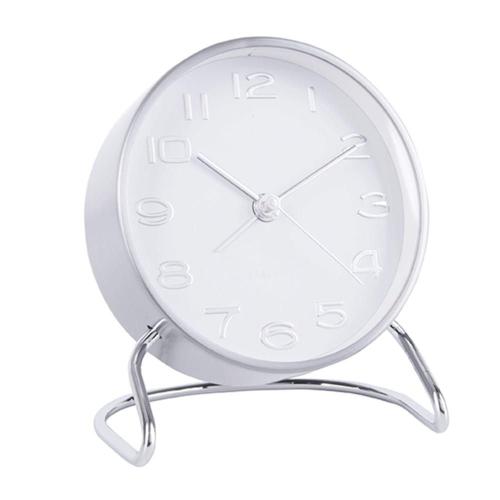 Ρολόι Επιτραπέζιο - Ξυπνητήρι Classical Numbers KA5763WH 9,5x7cm White-Silver Karlsson