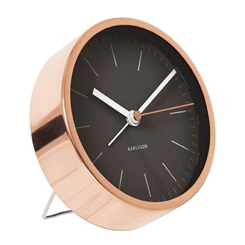 Ρολόι Επιτραπέζιο - Ξυπνητήρι Minimal KA5536BK Φ10x5cm Black-Bronze Karlsson