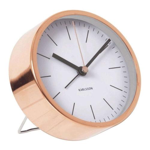 Ρολόι Επιτραπέζιο - Ξυπνητήρι Minimal KA5536WH Φ10x5cm White-Bronze Karlsson