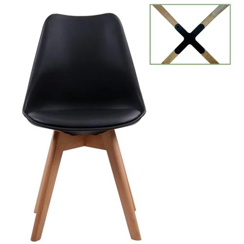 Καρέκλα Martin ΕΜ136,20 Black 49x54x82cm Σετ 4τμχ