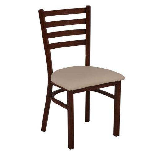 Καρέκλα Ε5163,1 43x46x85cm Beige-Walnut Σετ 4τμχ