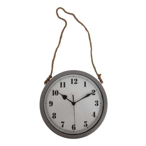 Ρολόι Τοίχου Με Σχοινί 1769 280-220-010 25x4x25cm Grey