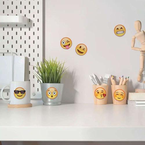 Αυτοκόλλητα Τοίχου Βινυλίου Emoji 59014 15x24cm Yellow Ango