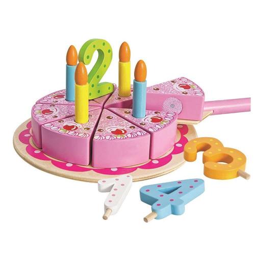 Τούρτα Γενεθλίων Με Κεράκια GΤ61303 Ξύλινη Pink Gerardo’s Toys